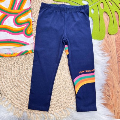 Conj. Blusa Formas Coloridas e Legging Felicidade é Sorrir - Colorido